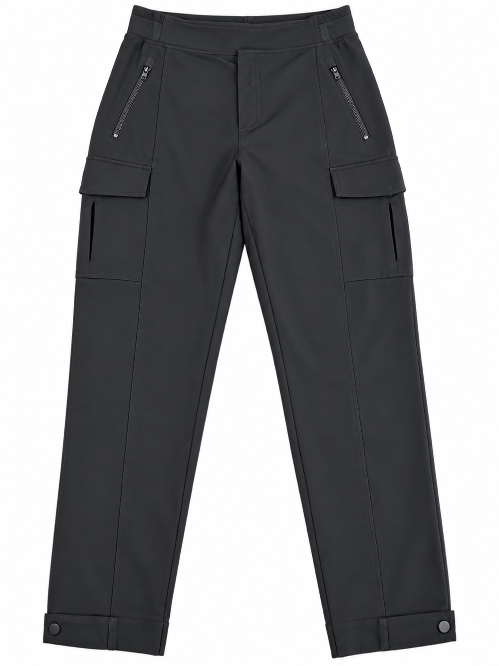 Athleta Black Stretch Cargo Pants Zip Pockets Adjustable Ankle Size 6
